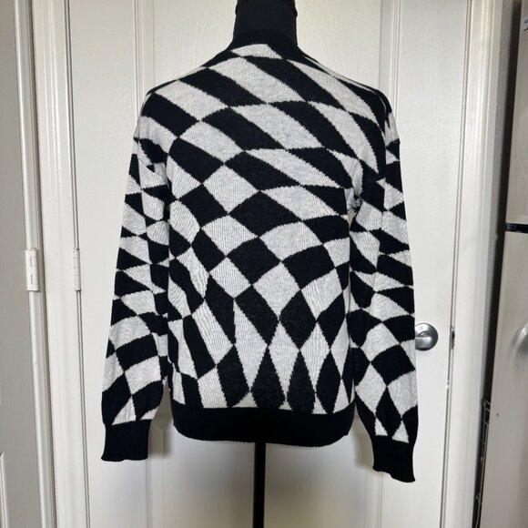 Disney Mickey Mouse Sweater – XS – Black & White Checker Print – NWT - Picture 2 of 4